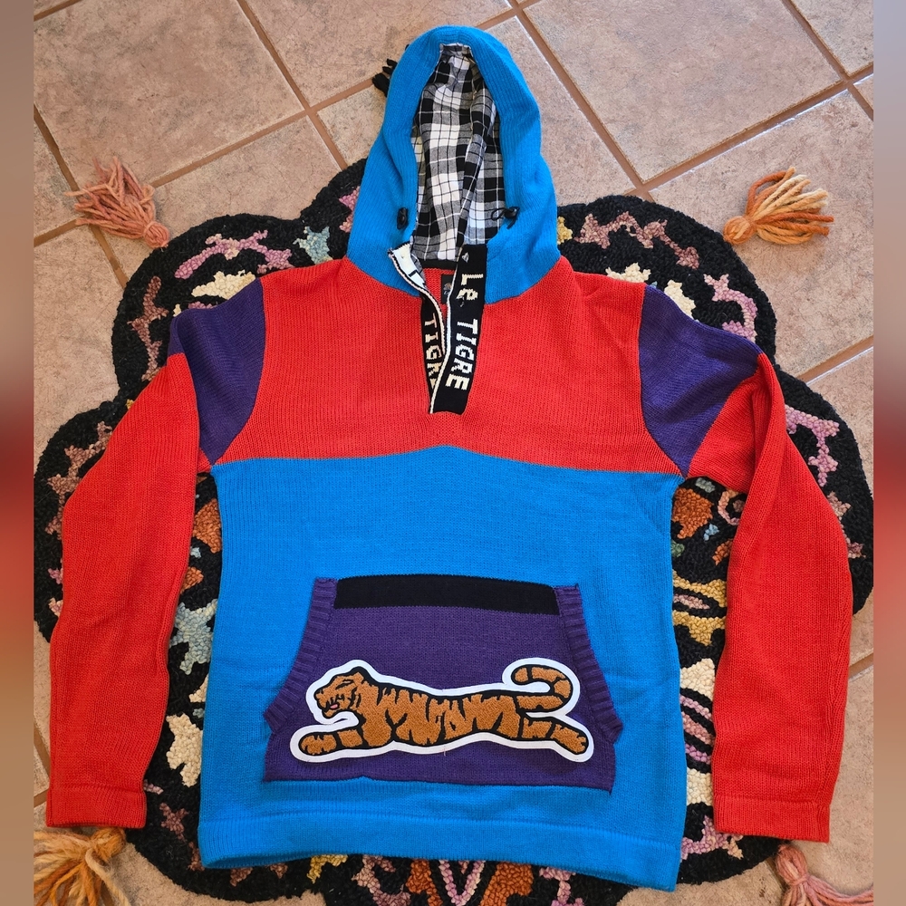 🔥🔥Le Tigre Men's Colorblock Sweater with Tiger Patch🔥🔥